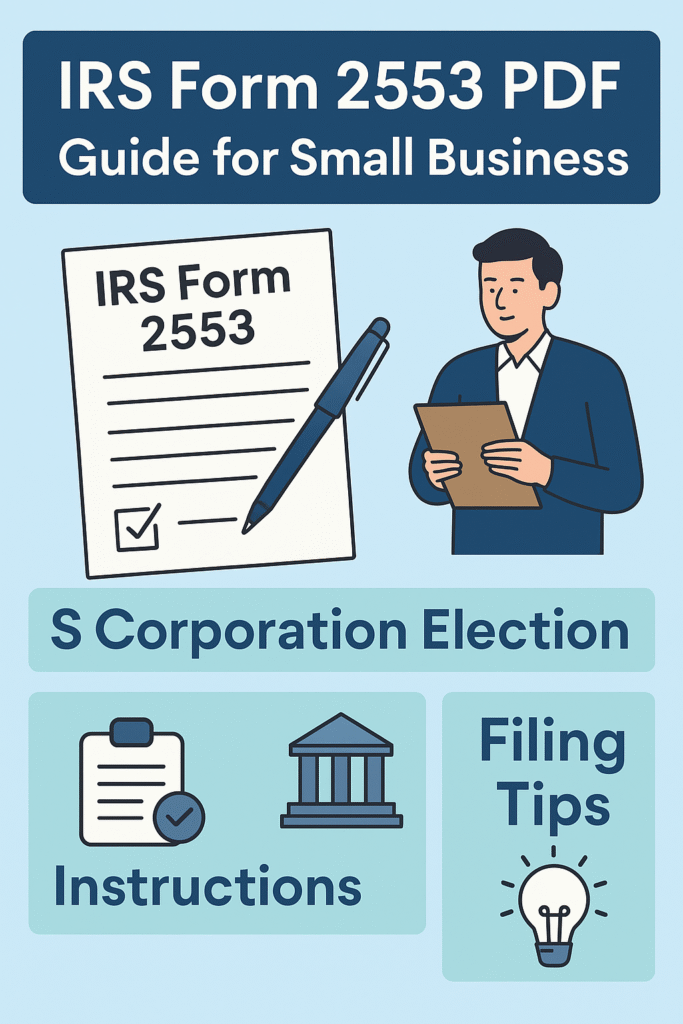 IRS Form 2553 PDF Guide: S Corporation Election, Instructions, and Filing Tips for Small Business Owners